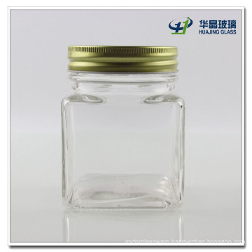 300ml Square Honey Glass Jar Candy Glass Jar